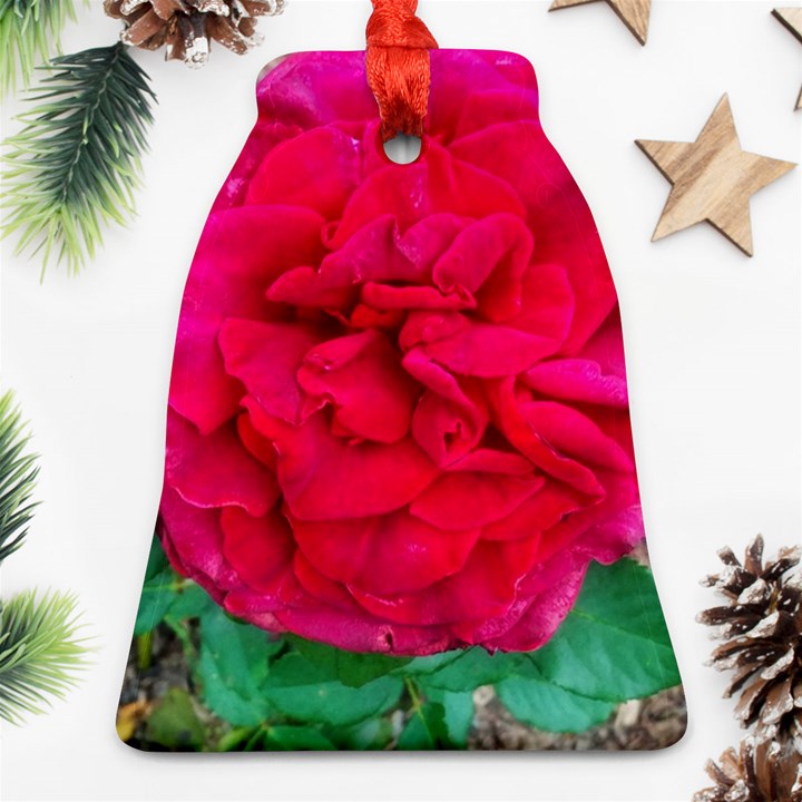 Folded Red Rose Ornament (Bell)