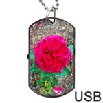 Folded Red Rose Dog Tag USB Flash (Two Sides) Front