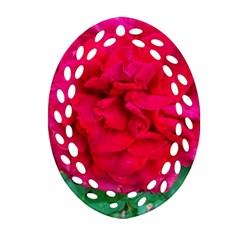 Folded Red Rose Ornament (oval Filigree) by okhismakingart