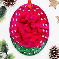 Folded Red Rose Oval Filigree Ornament (two Sides) by okhismakingart