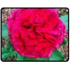 Folded Red Rose Double Sided Fleece Blanket (medium)  by okhismakingart