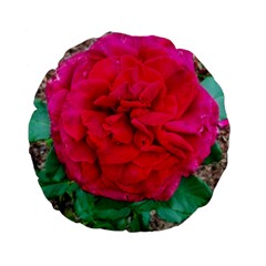 Folded Red Rose Standard 15  Premium Flano Round Cushions by okhismakingart