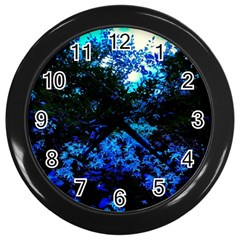 Cascade Of Flowers Wall Clock (black) by okhismakingart