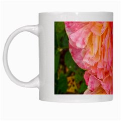 Folded Pink And Orange Rose White Mugs by okhismakingart