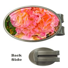 Folded Pink And Orange Rose Money Clips (oval)  by okhismakingart