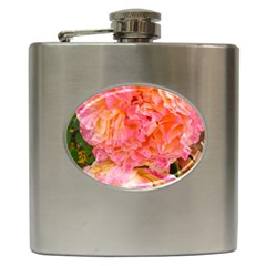 Folded Pink And Orange Rose Hip Flask (6 Oz) by okhismakingart