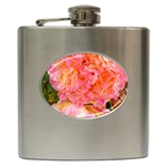 Folded Pink and Orange Rose Hip Flask (6 oz) Front