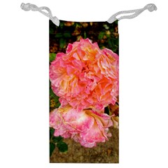 Folded Pink And Orange Rose Jewelry Bag by okhismakingart