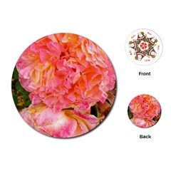 Folded Pink And Orange Rose Playing Cards (round) by okhismakingart