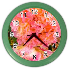 Folded Pink And Orange Rose Color Wall Clock by okhismakingart