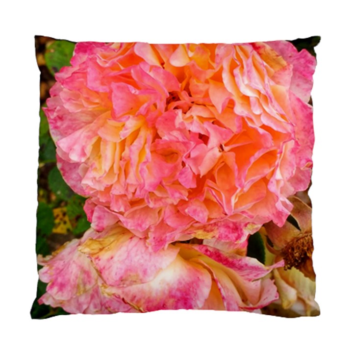 Folded Pink and Orange Rose Standard Cushion Case (Two Sides)