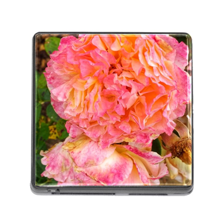 Folded Pink and Orange Rose Memory Card Reader (Square 5 Slot)