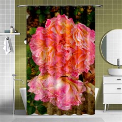 Folded Pink And Orange Rose Shower Curtain 48  X 72  (small)  by okhismakingart