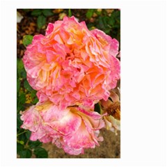 Folded Pink And Orange Rose Small Garden Flag (two Sides) by okhismakingart