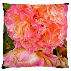 Folded Pink And Orange Rose Large Cushion Case (two Sides) by okhismakingart