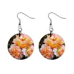 Bunch Of Orange And Pink Roses Mini Button Earrings by okhismakingart