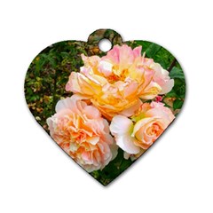 Bunch Of Orange And Pink Roses Dog Tag Heart (one Side) by okhismakingart