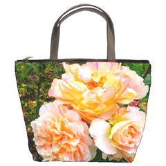 Bunch Of Orange And Pink Roses Bucket Bag by okhismakingart