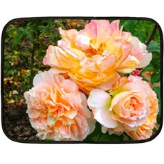 Bunch Of Orange And Pink Roses Fleece Blanket (mini) by okhismakingart