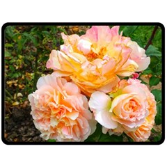 Bunch Of Orange And Pink Roses Fleece Blanket (large)  by okhismakingart