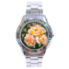 Bunch Of Orange And Pink Roses Stainless Steel Analogue Watch by okhismakingart