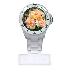 Bunch Of Orange And Pink Roses Plastic Nurses Watch by okhismakingart