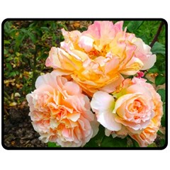 Bunch Of Orange And Pink Roses Double Sided Fleece Blanket (medium)  by okhismakingart