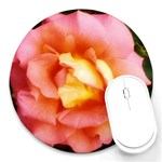 Light Orange and Pink Rose Round Mousepads Front