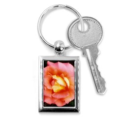 Light Orange And Pink Rose Key Chains (rectangle)  by okhismakingart