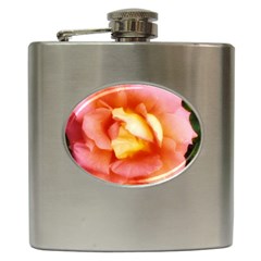 Light Orange And Pink Rose Hip Flask (6 Oz) by okhismakingart