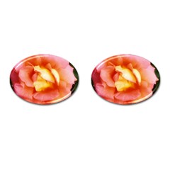 Light Orange And Pink Rose Cufflinks (oval) by okhismakingart