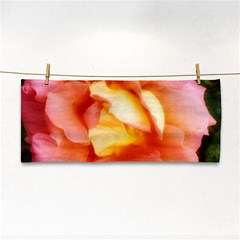 Light Orange And Pink Rose Hand Towel by okhismakingart