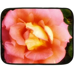 Light Orange And Pink Rose Double Sided Fleece Blanket (mini)  by okhismakingart