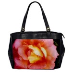 Light Orange and Pink Rose Oversize Office Handbag Front