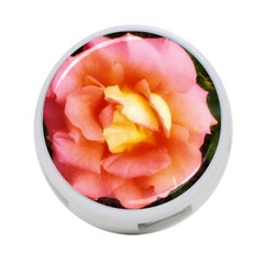 Light Orange And Pink Rose 4-port Usb Hub (one Side) by okhismakingart