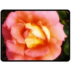 Light Orange And Pink Rose Fleece Blanket (large)  by okhismakingart