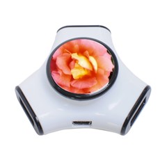 Light Orange And Pink Rose 3-port Usb Hub by okhismakingart