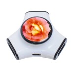 Light Orange and Pink Rose 3-Port USB Hub Front