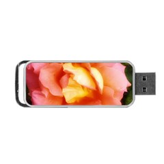 Light Orange And Pink Rose Portable Usb Flash (one Side) by okhismakingart