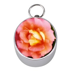 Light Orange And Pink Rose Mini Silver Compasses by okhismakingart