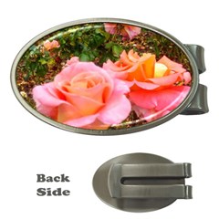 Pink Rose Field Money Clips (oval)  by okhismakingart