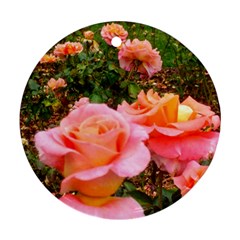 Pink Rose Field Round Ornament (two Sides) by okhismakingart