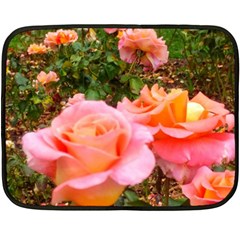 Pink Rose Field Double Sided Fleece Blanket (mini)  by okhismakingart