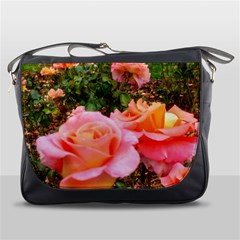 Pink Rose Field Messenger Bag by okhismakingart