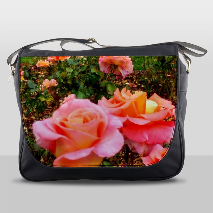 Pink Rose Field Messenger Bag