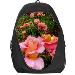 Pink Rose Field Backpack Bag by okhismakingart