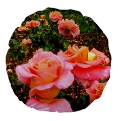 Pink Rose Field Large 18  Premium Flano Round Cushions by okhismakingart