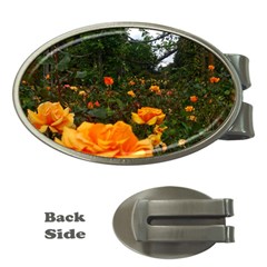 Orange Rose Field Money Clips (oval)  by okhismakingart