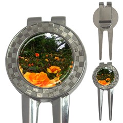 Orange Rose Field 3-in-1 Golf Divots by okhismakingart