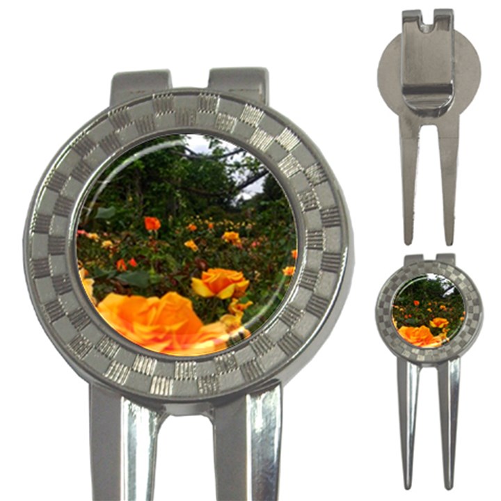 Orange Rose Field 3-in-1 Golf Divots